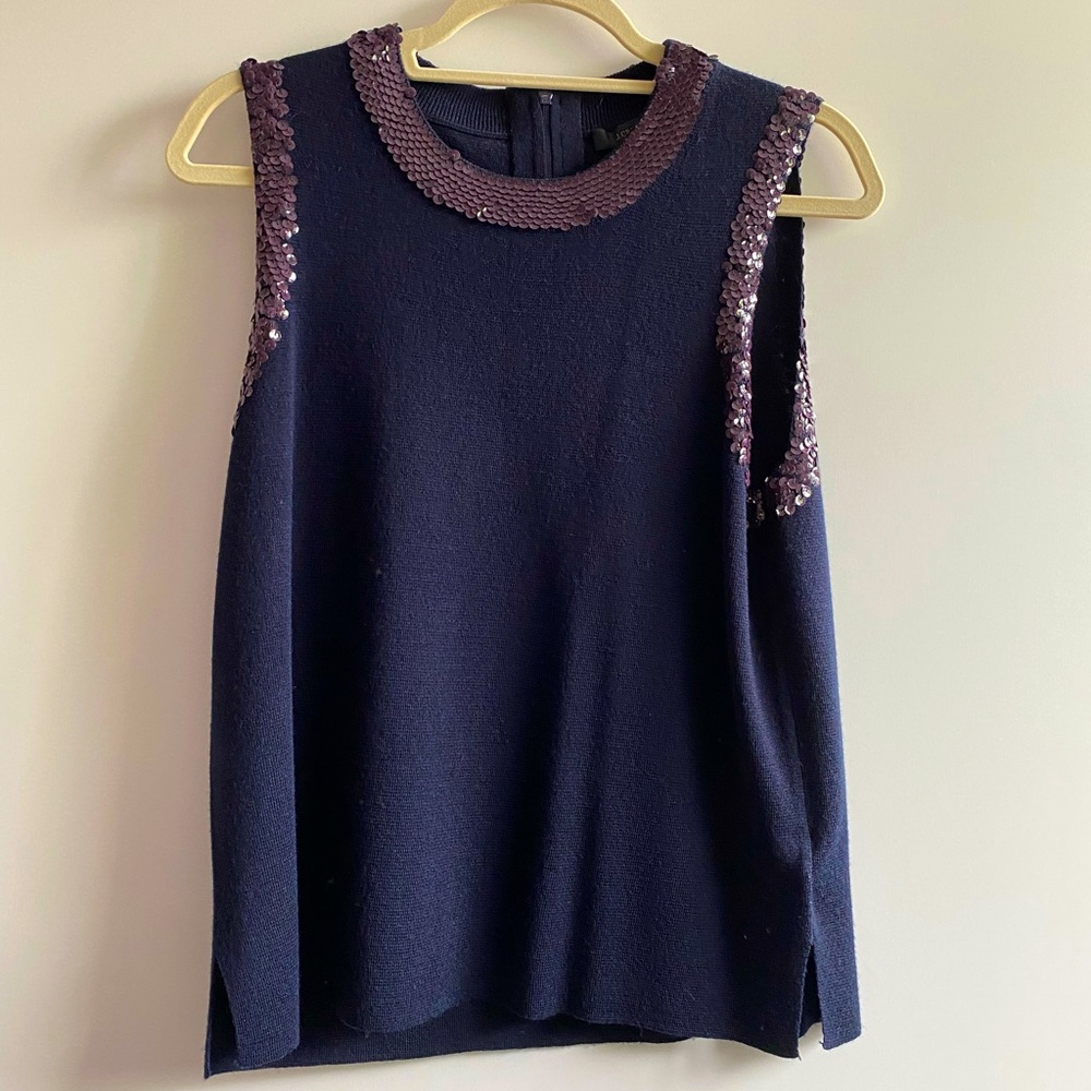 J. Crew sleeveless sweater top with sequin detail